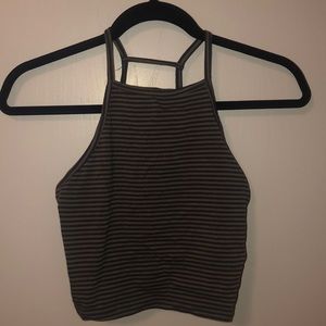 Striped Strappy back crop top